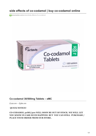 Co-codamol 30-500mg Tablets
