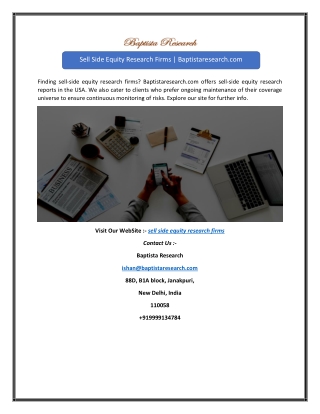 Sell Side Equity Research Firms | Baptistaresearch.com