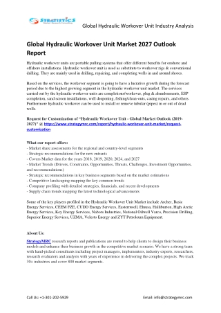 Global Hydraulic Workover Unit Market Overview Analysis and Growth