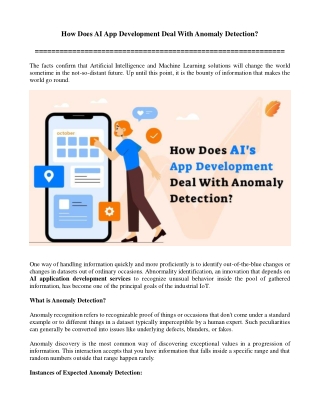 How Does AI App Development Deal With Anomaly Detection