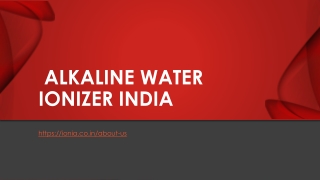 ALKALINE WATER IONIZER INDIA