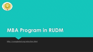 MBA Program in RUDM