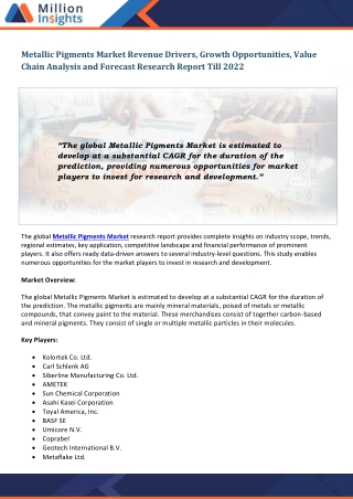 Metallic Pigments Market