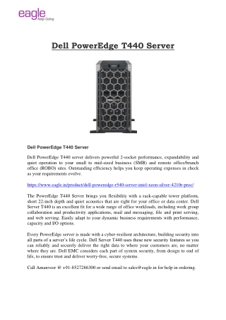 Dell Poweredge T440 Server