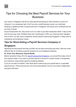 Payroll services Singapore