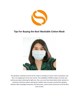 Tips For Buying the Best Washable Cotton Mask