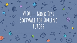 VIDU – Mock Test Software for Coaching Institute & Online Tutors