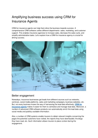 Amplify success with CRM for Insurance Agent