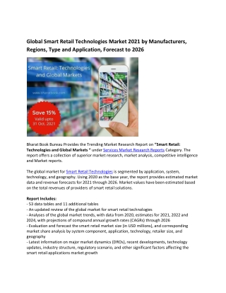 Global Smart Retail Technologies Market Research Report 2021-2026
