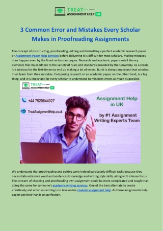 3 Common Error and Mistakes Every Scholar Makes in Proofreading Assignments