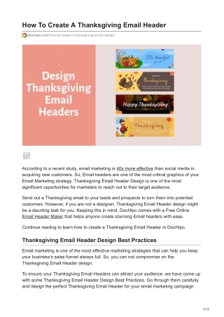 How To Create A Thanksgiving Email Header