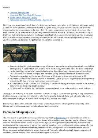 Benefits As Well As Disadvantages Of Cycling