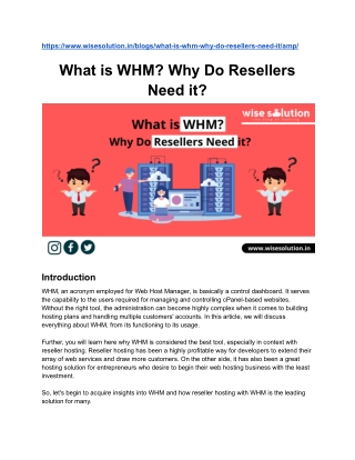 What is WHM_ Why Reseller Need it_