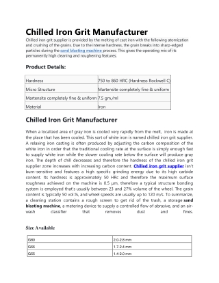 Chilled Iron Grit Manufacturer-converted