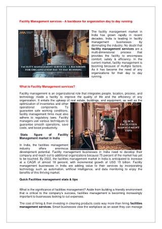 Hiring facility management services can save organizations from extra expense