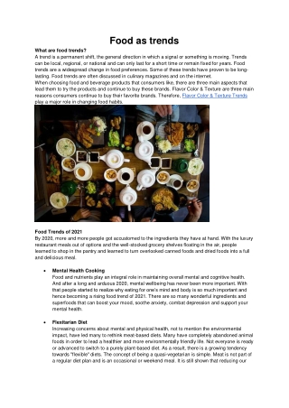 Food as trends