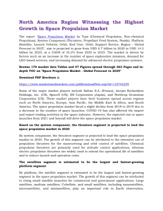 North America Region Witnessing the Highest Growth in Space Propulsion Market