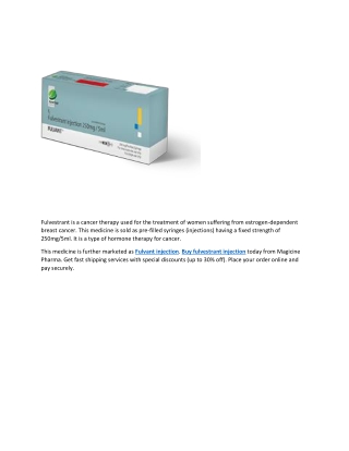 Fulvestrant injection