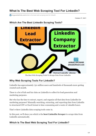 What Is The Best Web Scraping Tool For LinkedIn