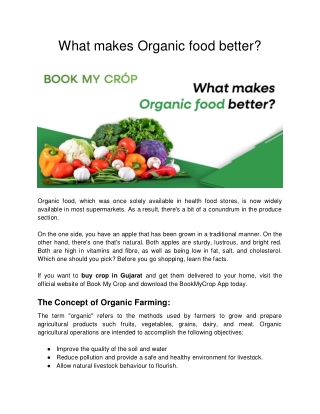 What makes Organic food better?