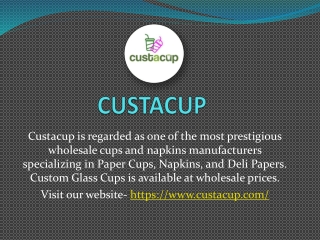 Bulk Custom Cups And Napkins Manufacturer