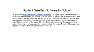 Student Gate Pass Software for School