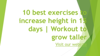 10 best exercises to increase height in 15 days  Workout to grow taller
