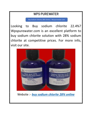 Buy Sodium Chlorite 28% Online  Wpspurewater.com