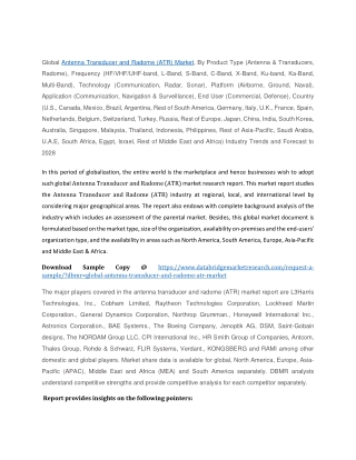 Antenna Transducer and Radome (ATR) Market