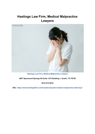 Hastings Law Firm, Medical Malpractice Lawyers