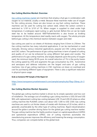 Gas Cutting Machine Market