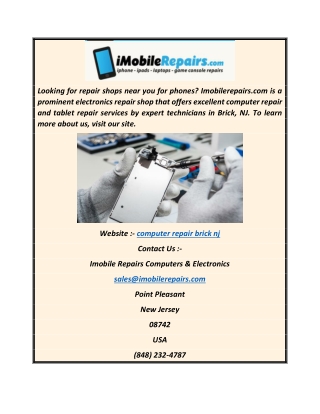 Computer Repair Brick Nj  Imobilerepairs.com