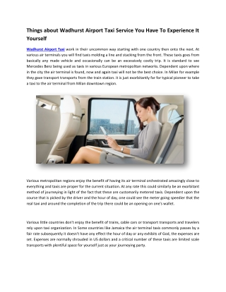 Things about Wadhurst Airport Taxi Service You Have To Experience It Yourself