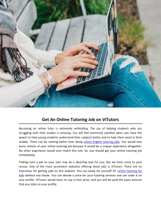 Get An Online Tutoring Job on ViTutors