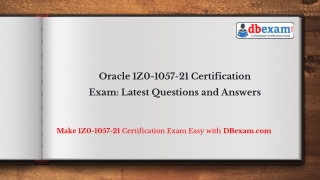 UPDATED: Oracle 1Z0-1057-21 Certification Exam: Latest Questions and Answers