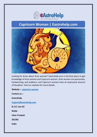 Capricorn Woman | Eastrohelp.com
