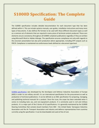 S1000D Specification: The Complete Guide