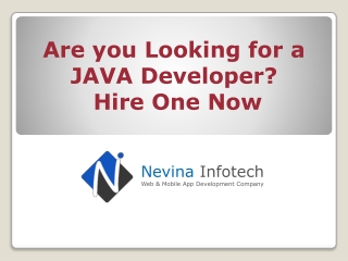 Are you Looking for a JAVA Developer Hire One Now