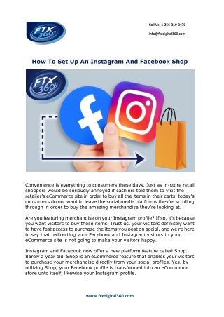 How To Set Up An Instagram And Facebook Shop