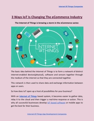 3 Ways IoT Is Changing The eCommerce Industry