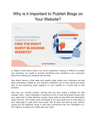Why is it Important to Publish Blogs on Your Website