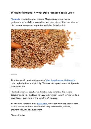 What is flaxseed