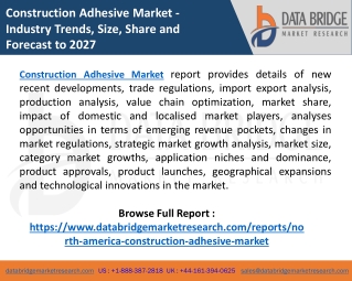 Construction Adhesive Market Growth, Trends And Forecast including covid19 Impact