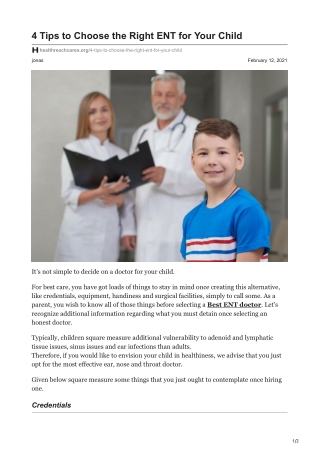 healthreachcares.org-4 Tips to Choose the Right ENT for Your Child (1)