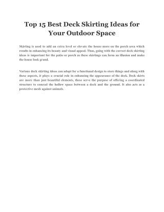 Top 15 Best Deck Skirting Ideas for Your Outdoor Space