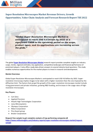 Super Resolution Microscopes Market