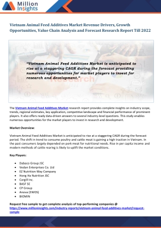 Vietnam Animal Feed Additives Market