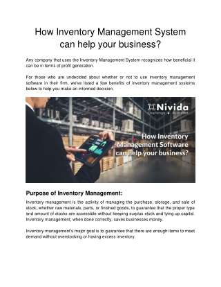 Nivida - How Inventory Management Software can help your business-converted