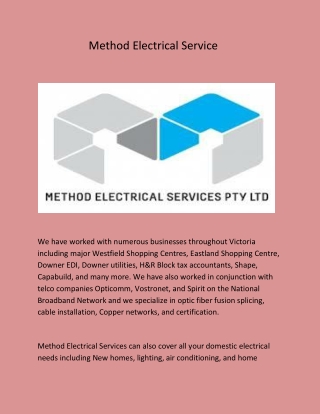 Method Electrical Service