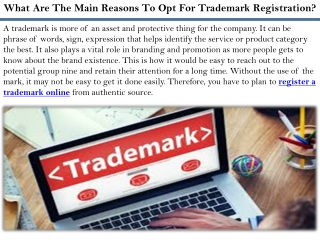 What Are The Main Reasons To Opt For Trademark Registration?